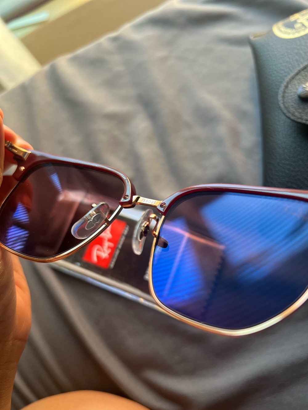 Ray-Ban Sunglasses CHROMANCE - New Clubmaster RB4416-F / Red NEW - Picture 8 of 8